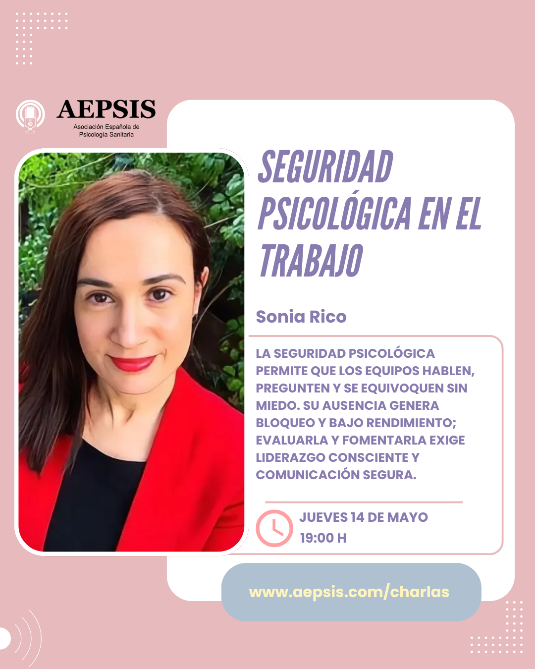Charla: Seguridad psicológica: equipos sin miedo